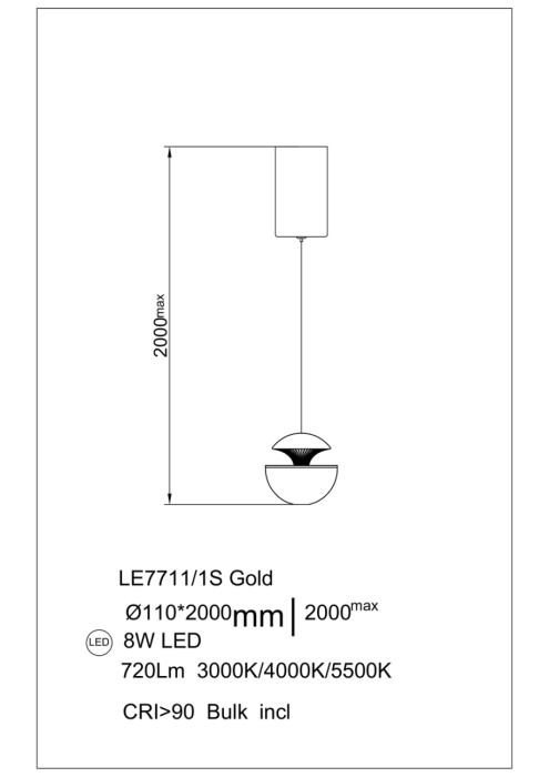 Подвесной светильник Leon Jelly LE7711/1S Gold