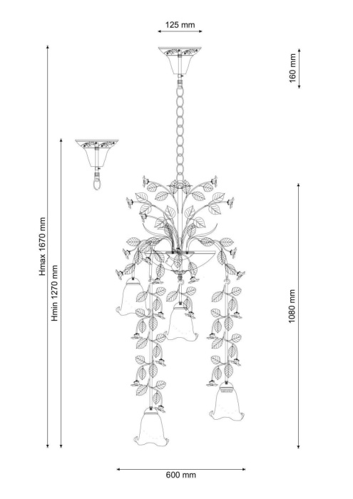 Люстра подвесная Lucia Tucci Fiori di rose 113.6.3
