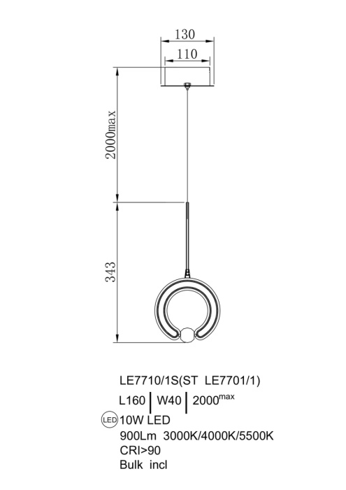 Подвесной светильник Leon Ani LE7710/1S Gold