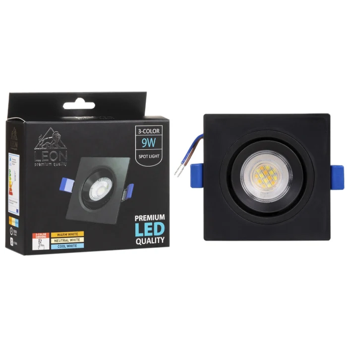 Встраиваемый светильник Leon LE-SPS-BL-9W 3000K&4000К&6500K