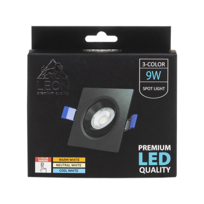 Встраиваемый светильник Leon LE-SPS-BL-9W 3000K&amp;4000К&amp;6500K