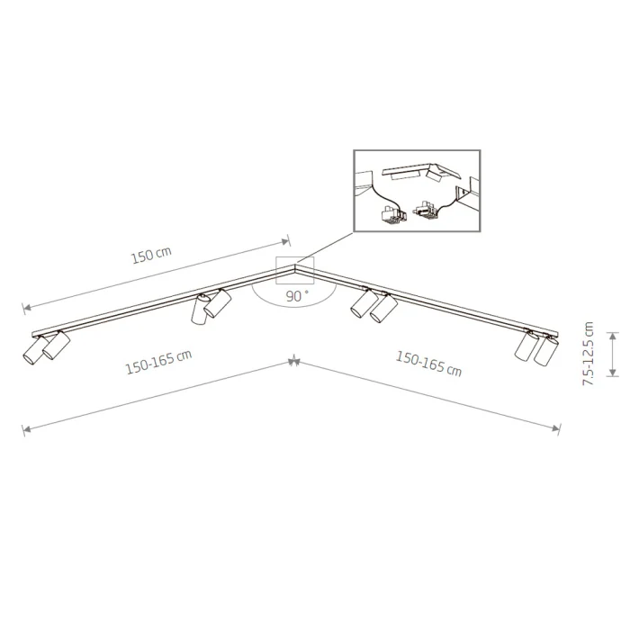 Накладной светильник спот Nowodvorski Mono Corner 2x150 Black/Brass 7755