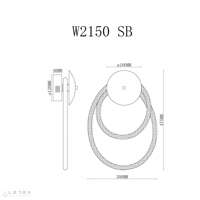 Светильник настенный iLedex Cross W2150 SB