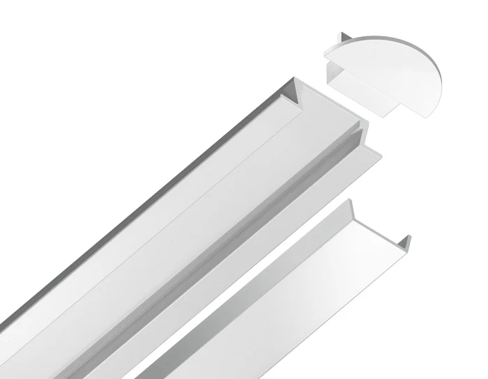Алюминиевый профиль встраиваемый 21.5*6.8 для светодиодной ленты до 11мм Ambrella light GP1001WH