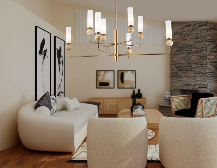 Люстра на штанге с мрамором AMBRELLA light LH53252