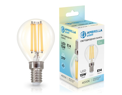 Лампа светодиодная Шар P45 15W 4000K AMBRELLA light 451534