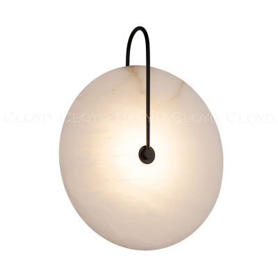 Бра Cloyd AXIOM-B W1 / Ø30 см - алебастр - черный (арт.20334)
