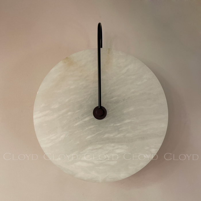 Бра Cloyd AXIOM-B W1 / Ø30 см - алебастр - черный (арт.20334)