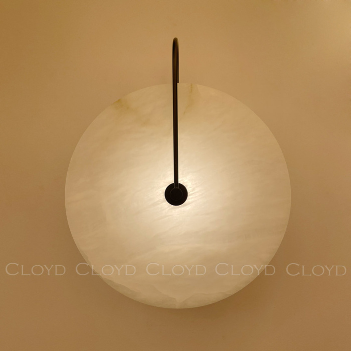 Бра Cloyd AXIOM-B W1 / Ø30 см - алебастр - черный (арт.20334)