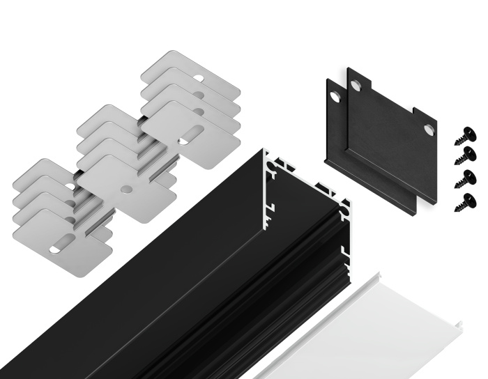 Алюминиевый профиль накладной/подвесной "Profile System" 25*25 для светодиодной ленты до 23мм Ambrella light GP2500BK