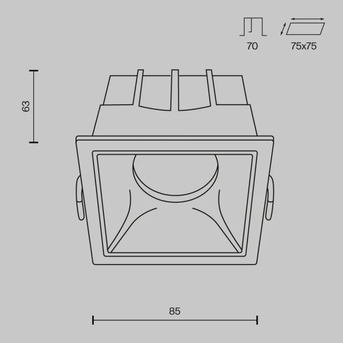 Встраиваемый светильник Maytoni Technical Alfa LED DL043-01-15W4K-D-SQ-W