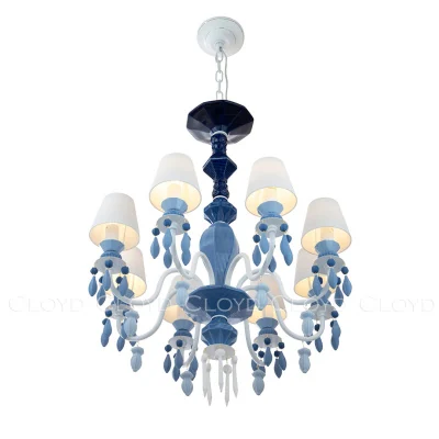 Люстра Cloyd LOTTIE-D C8 / Ø68 см- голубая керамика (арт.11455)