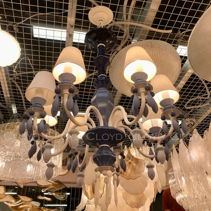 Люстра Cloyd LOTTIE-D C8 / Ø68 см- голубая керамика (арт.11455)