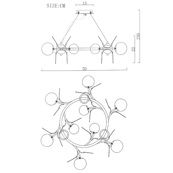Кольцевая люстра MATISSE R D70 ImperiumLoft