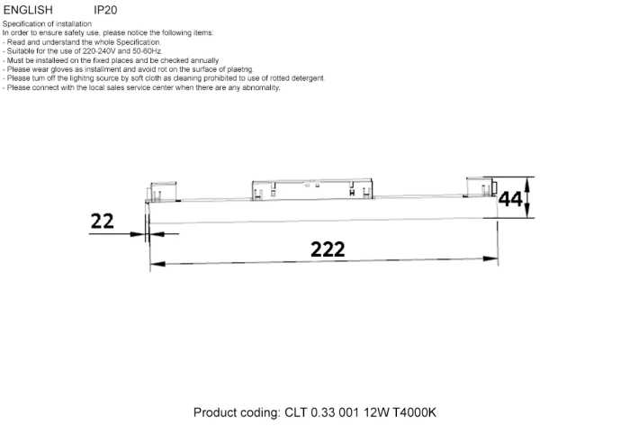 Светильник трековый магнитный CLT 0.33 001 12W WH T4000K