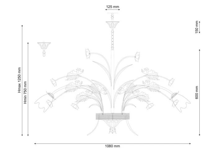 Люстра подвесная Lucia Tucci Fiori di rose 1760.12