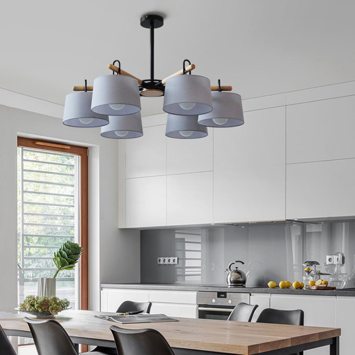 Потолочная люстра на штанге EVEN 6 Gray ImperiumLoft