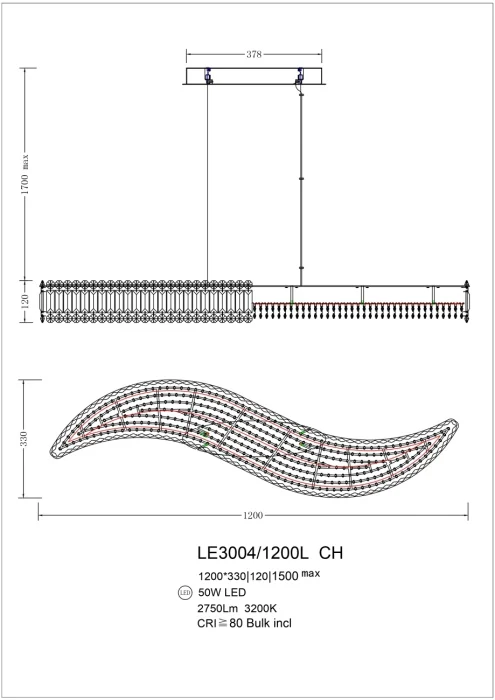 Подвесная люстра Leon Justine LE3004/1200L CH