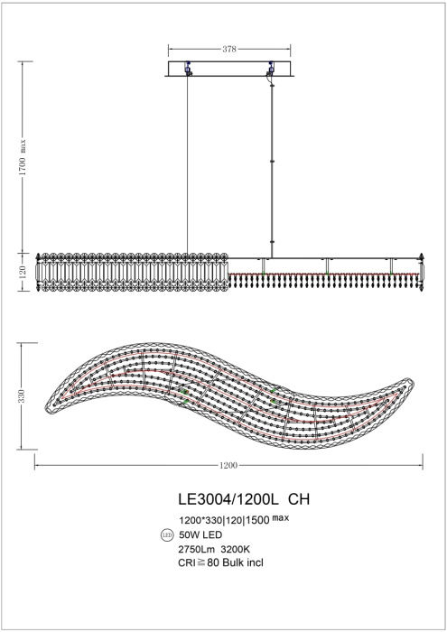 Подвесной светильник Leon Justine LE3004/1200L CH