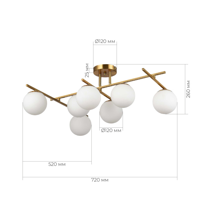 Светильник потолочный Латунь/Белый E14 7*40W SLE1195-302-07