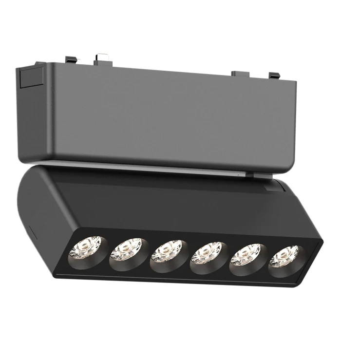 Магнитный трековый светильник Черный LED 1*6W 3000K 360Lm Ra>90 IP20 L122xW26xH80 48V ST675.436.06