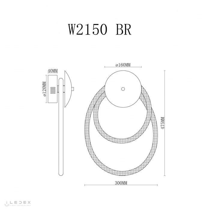 Светильник настенный iLedex Cross W2150 BR