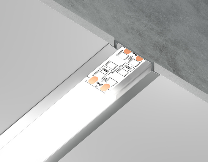 Алюминиевый профиль встраиваемый 30.6*6 для светодиодной ленты до 19,8мм Ambrella light GP1100AL
