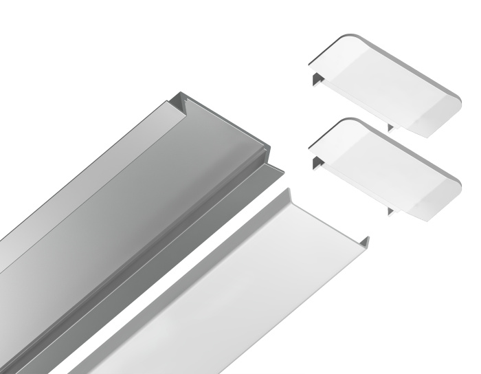 Алюминиевый профиль встраиваемый 30.6*6 для светодиодной ленты до 19,8мм Ambrella light GP1100AL