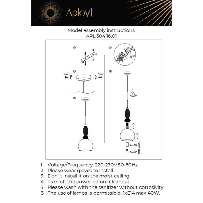 Светильник подвесной Aployt Kristel APL.304.16.01