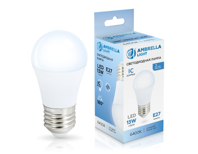 Лампа светодиодная Шар G45 13W 6400K AMBRELLA light 451306