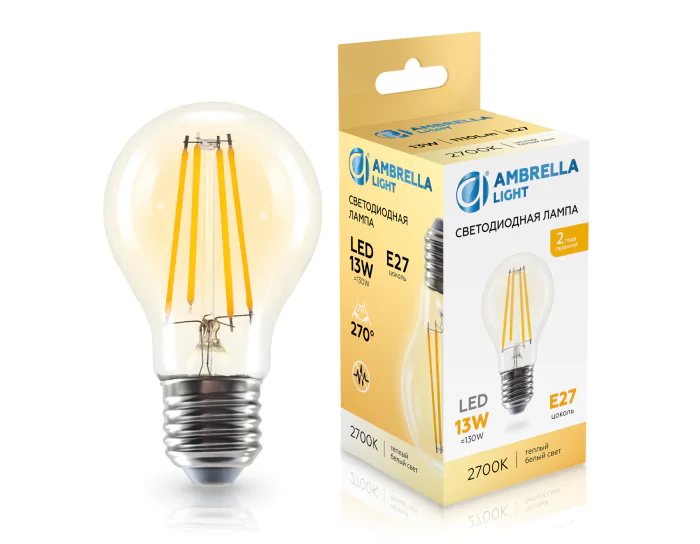 Лампа светодиодная Лон A60 13W 2700K AMBRELLA light 601313