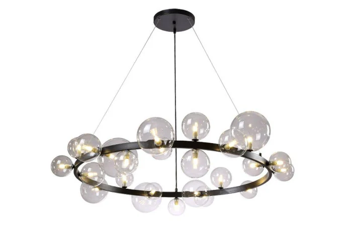 Люстра Crystal Lux AGATA SP24 V2 BLACK/TRANSPARENTE