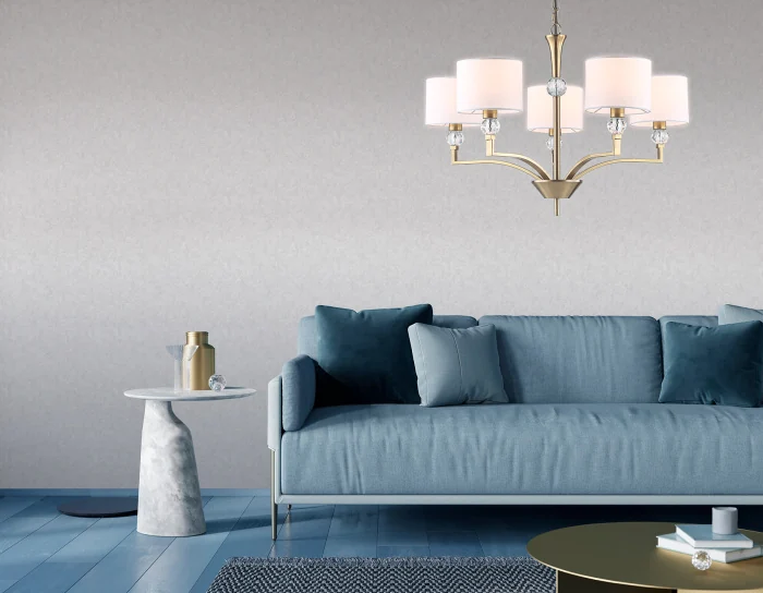 Подвесная люстра с абажурами и хрусталем Ambrella light LH71131