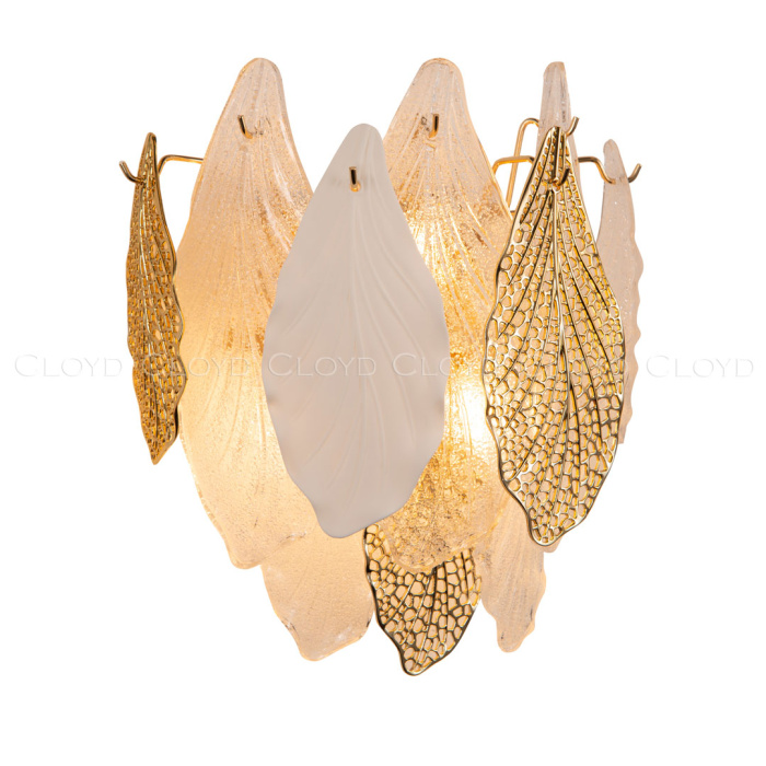 Бра Cloyd SENEGAL-A W3 / выс. 33 см - с золот. листьями - золото (арт.20110)