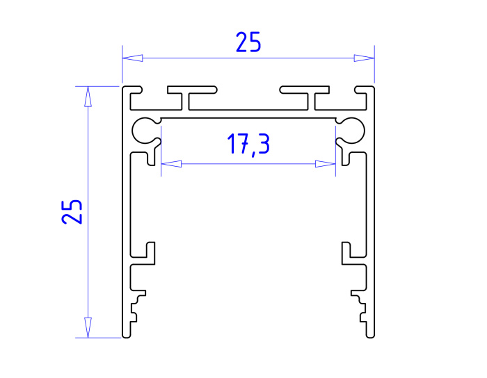 Алюминиевый профиль накладной/подвесной "Profile System" 25*25 для светодиодной ленты до 23мм Ambrella light GP2500WH