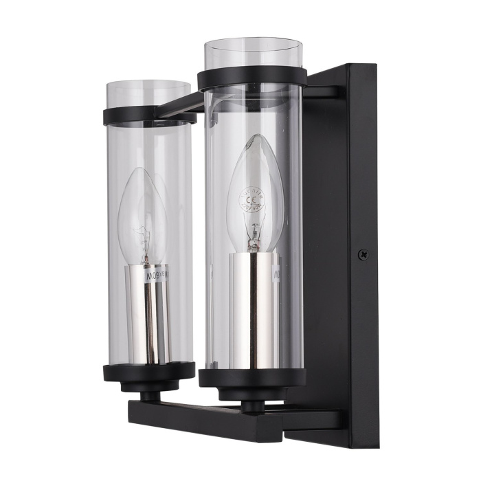 Бра ST-Luce SL334.401.02 Черный, Никель/Прозрачный E14 2*60W