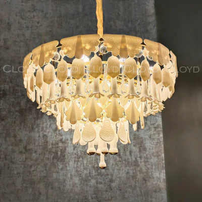 Люстра Cloyd PLINSE C12 / Ø61 см - керамика - золото (арт.11456)