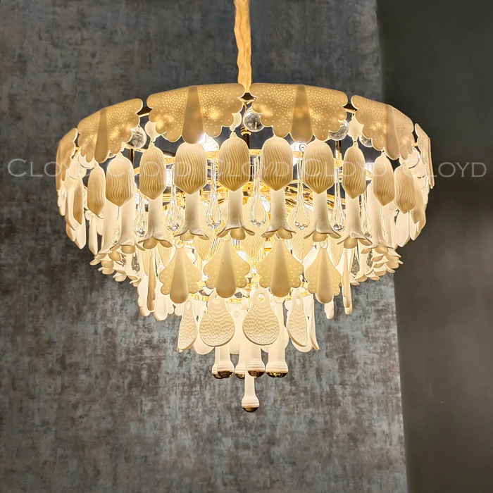 Люстра Cloyd PLINSE C12 / Ø61 см - керамика - золото (арт.11456)