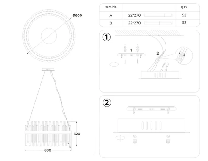 Подвесная светодиодная люстра с хрусталем TRADITIONAL AMBRELLA LIGHT TR5010