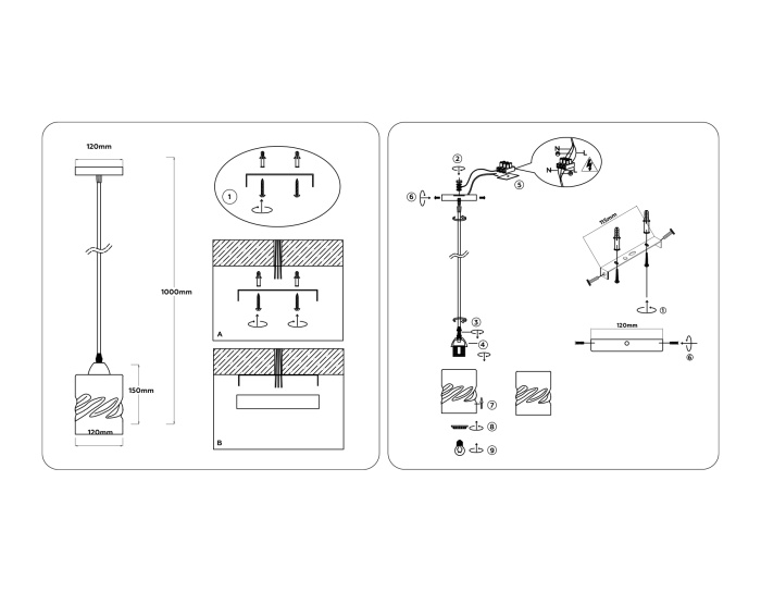 Светильник подвесной со стеклянным плафоном TRADITIONAL AMBRELLA LIGHT TR3409