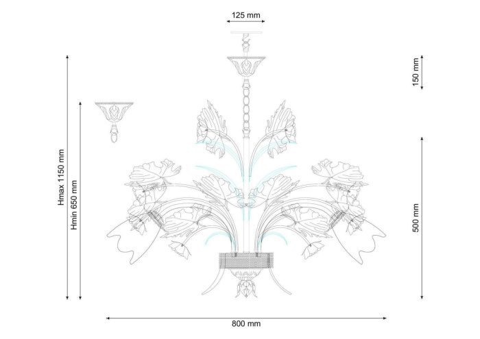 Люстра подвесная Lucia Tucci Fiori di rose 1760.8
