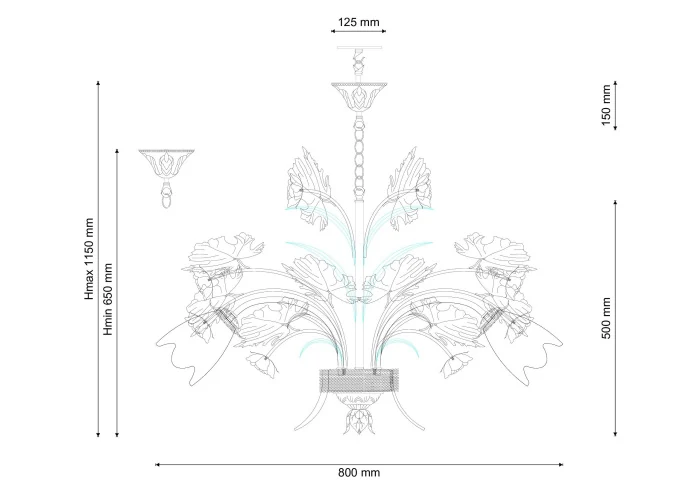Люстра подвесная Lucia Tucci Fiori di rose 1760.8