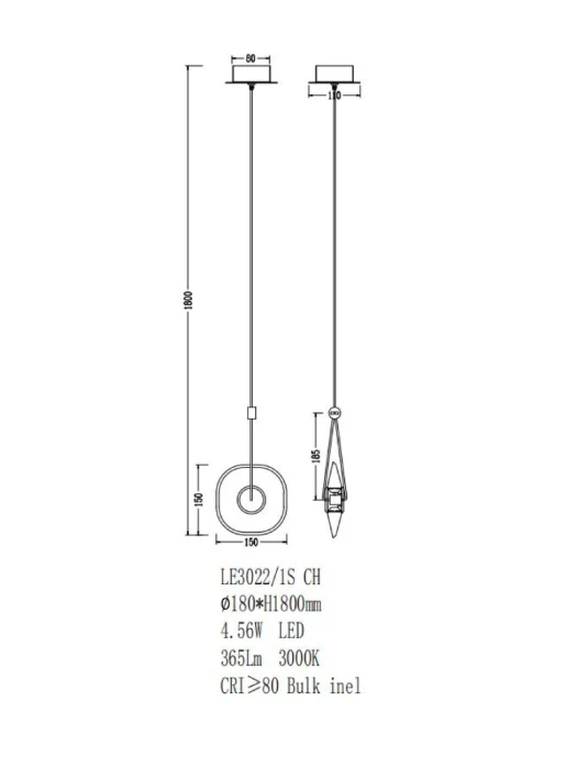 Подвесной светильник Leon Illusion LE3022/1S CH