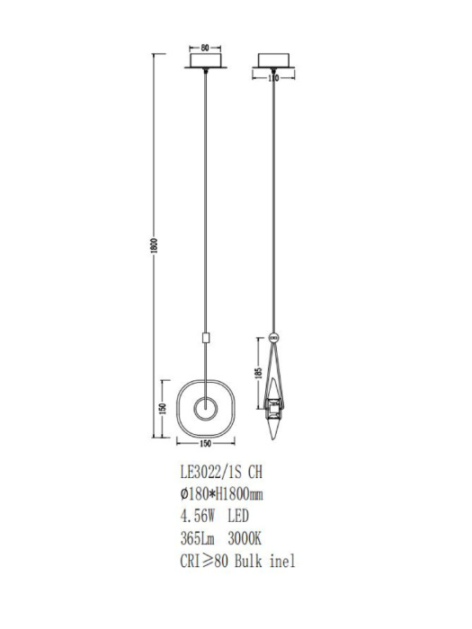 Подвесной светильник Leon Illusion LE3022/1S CH
