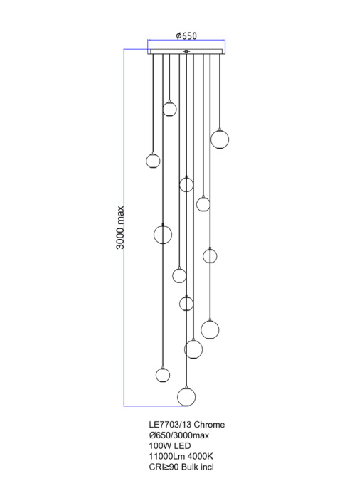 Подвесная люстра Leon Aurore LE7703/13 Chrome
