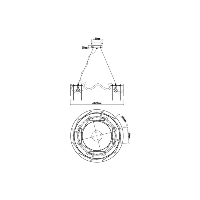 Подвесной светильник VL3294P08 Vele Luce