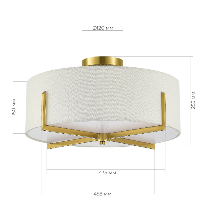 Светильник потолочный Латунь/Белый E27 4*60W SLE3010-302-04