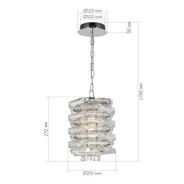 Светильник подвесной ST-Luce никель/прозрачный E14 1*40W SL6137.103.01