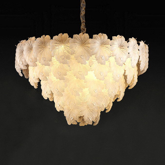 Подвесная люстра Delight Collection Crystal leaf 6302P/D800 gold/white