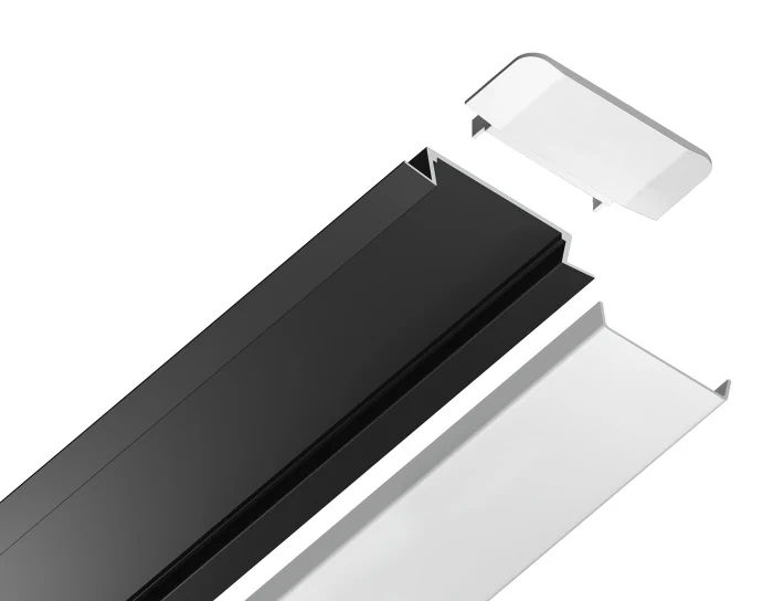 Алюминиевый профиль встраиваемый 30.6*6 для светодиодной ленты до 19,8мм Ambrella light GP1100BK
